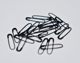 10x The Infini Pin Black U-shaped Stainless Steel Thin Safety Pins