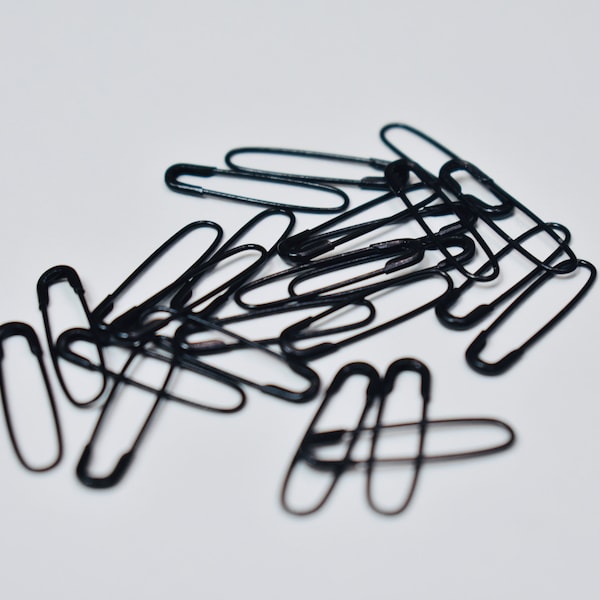 5x The Infini Pin Black U-shaped Stainless Steel Thin Safety Pins