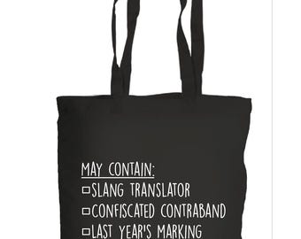 Black Teacher Tote Bag Gift School Funny