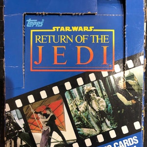 Jaargang 1983 Topps terugkeer van de lege doos C-7.5 Star Wars Jedi blauw