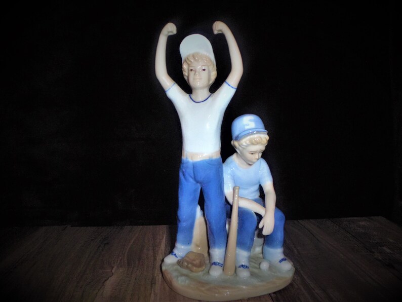 Ceramic Little League Vintage Baseball Champion and Baseball Looser Figurine