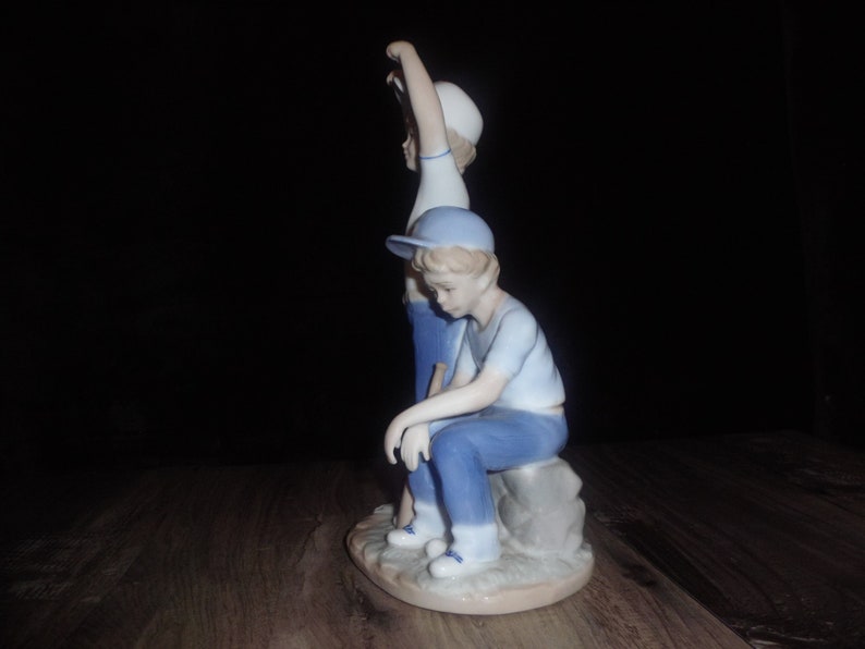 Ceramic Little League Vintage Baseball Champion and Baseball Looser Figurine