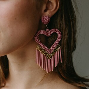 Pink Sweetheart Statement Earrings image 1