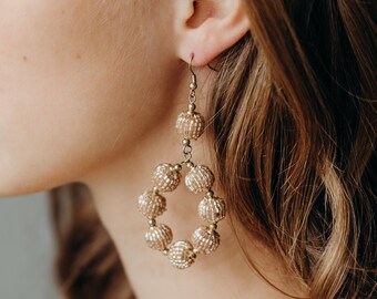 Rose Gold Champagne Statement Earrings