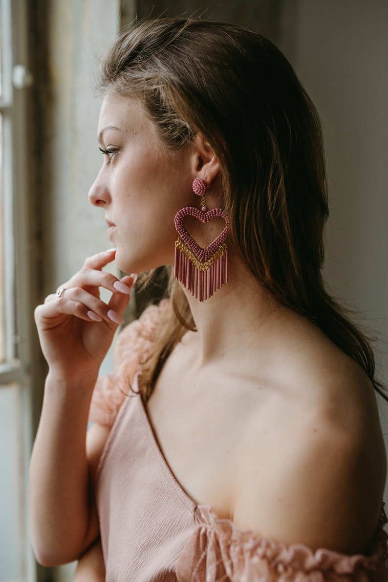 Pink Sweetheart Statement Earrings image 6