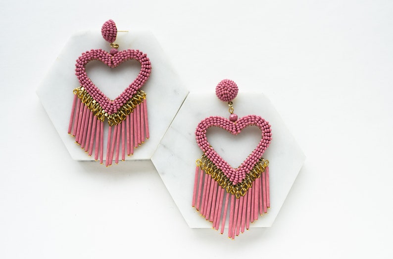 Pink Sweetheart Statement Earrings image 3