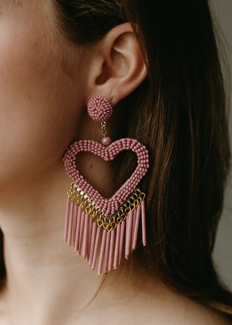 Pink Sweetheart Statement Earrings image 2