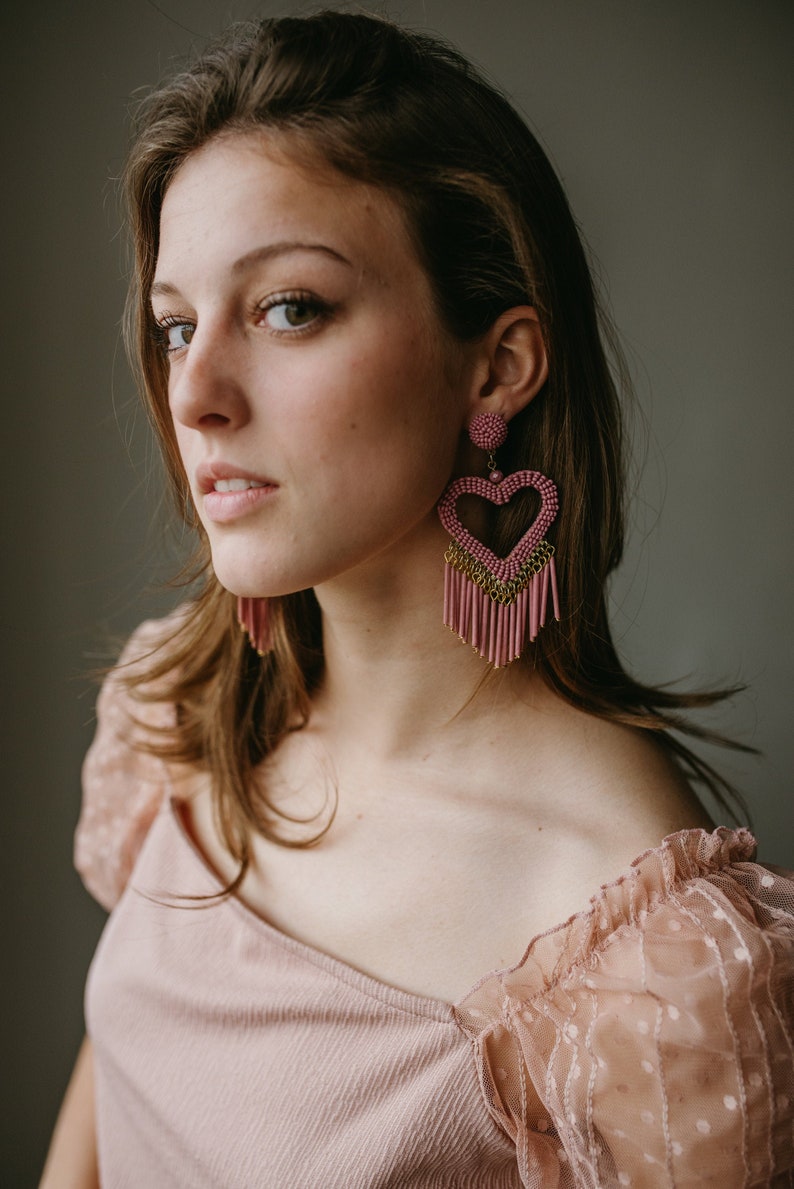 Pink Sweetheart Statement Earrings image 1