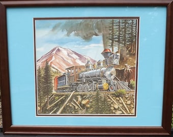 Vintage Offset Lithograph, "Full Steam to Durango," by D. Light, 1965