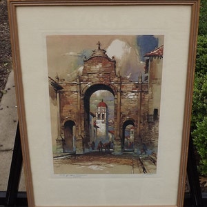 Vintage Signed Talio Chrome Print, "The Arch of San Francisco," by Al Mettel, 1950s