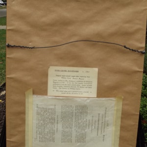 May include: A brown paper-covered frame with a black wire hanger. The frame contains a hand-colored copper plate engraving from "The Botanical Magazine" published in 1797. The engraving is titled "The Calico Tree" by William Curtis.