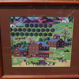 Vintage Open Edition Lithograph, &quot;Plum Valley&quot; by Charles Wysocki
