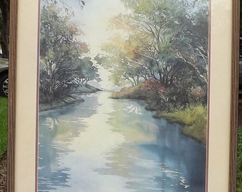 Vintage Offset Lithograph, "Blue Stream," by Robert Cook, 1990s