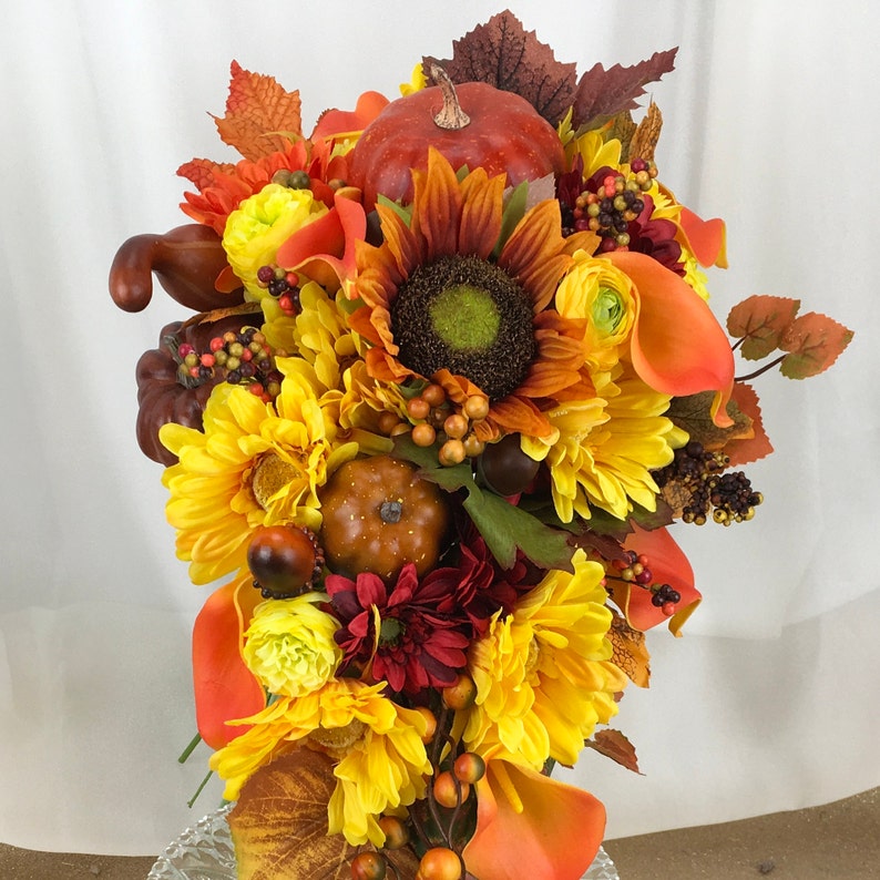 Autumn Pumpkin Wedding Bouquet Bridal Bouquet Bridesmaid Etsy