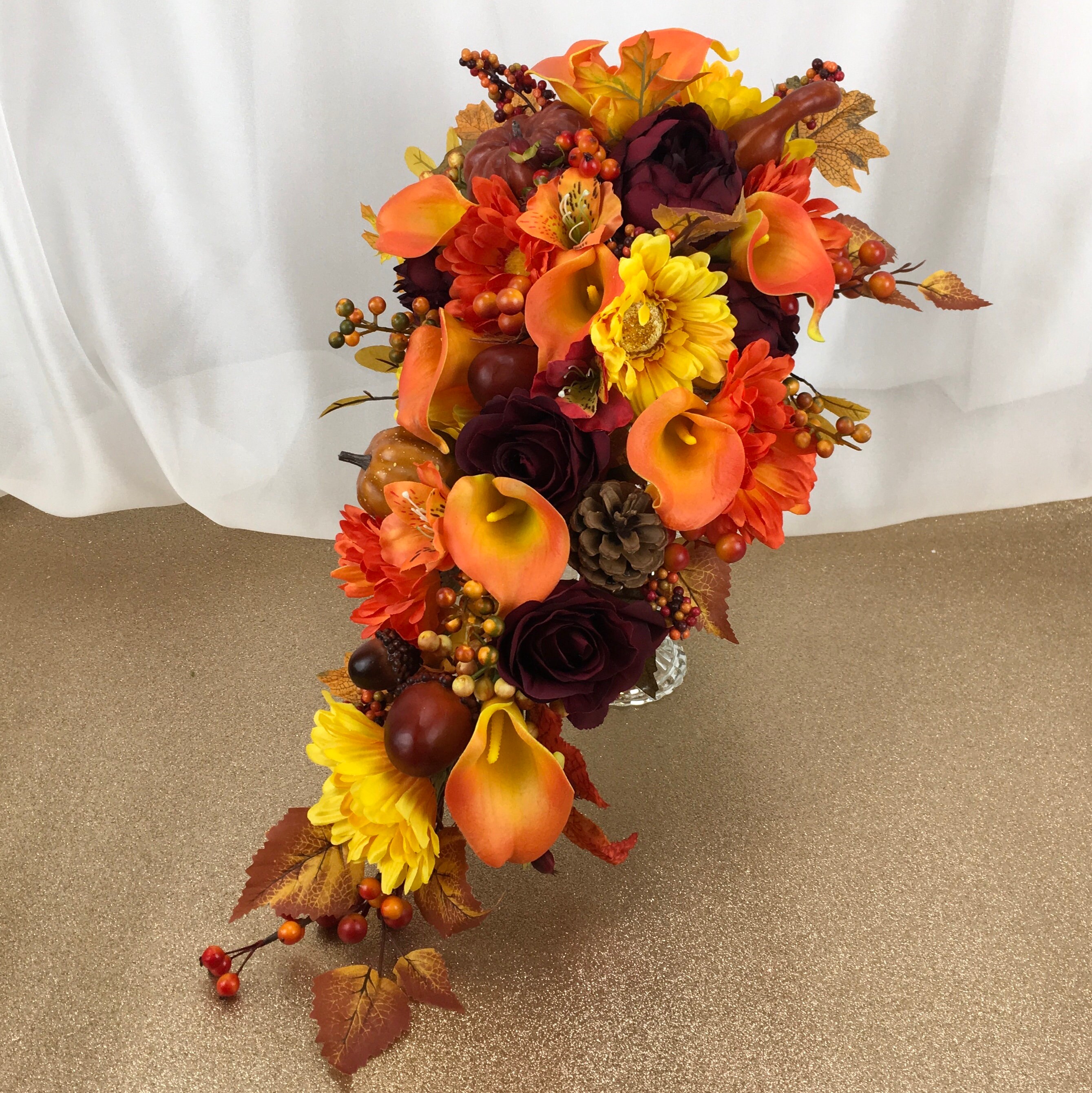 Autumn Pumpkin Wedding Bouquet Bridal Bouquet Bridesmaid - Etsy UK
