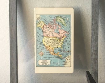 1950’s  North America Map- Vintage Atlas