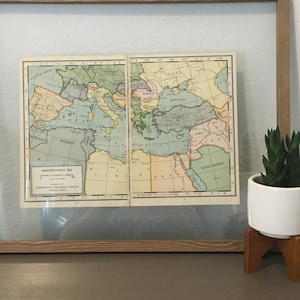 1940's Mittelmeer Karte - Vintage Atlas