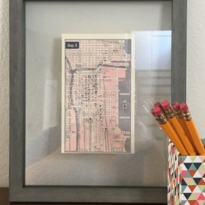 Carte de Chicago des années 1960 - Atlas vintage