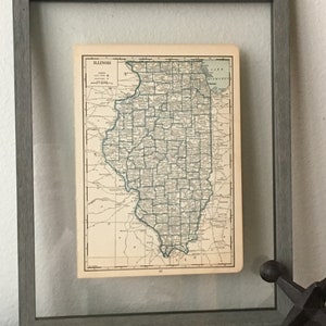 Mapa antiguo de Illinois de la década de 1930