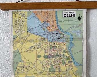 Delhi, India- 1970’s Vintage Map