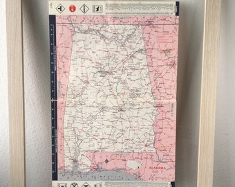 1960s Alabama State Map- Vintage Atlas