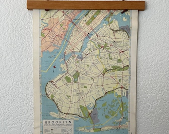 1960’s Vintage Brooklyn- New York Map- Vintage Atlas