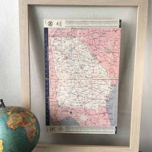 60er Jahre Georgia Landkarte - Vintage Atlas