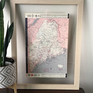 Mappa dello stato del Maine del 1960 - Atlante vintage