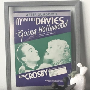 1930's Vintage Hollywood Sheet Music- "After Sundown" Marion Davies & Bing Crosby