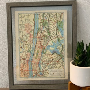 Mapa vintage de Manhattan y el Bronx de la década de 1960 - Nueva York - Vintage Atlas