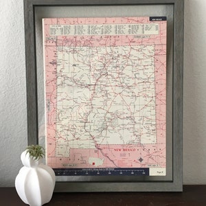 60er Jahre New Mexico Landkarte - Vintage Atlas