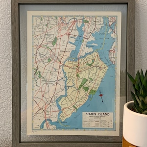 Mapa vintage de Staten Island, Nueva York, años 60 - Vintage Atlas