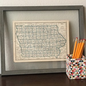 1930’s Iowa Vintage Map- United States of America