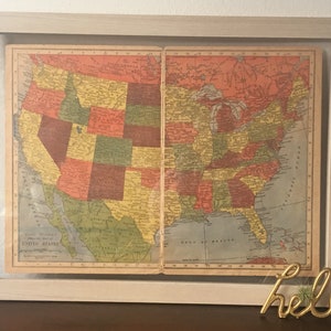 1940s Map- United States of America- Rand McNally World Atlas- World War II