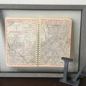 Mappa vintage di Los Angeles - Hollywood, Los Feliz, Silverlake, Atwater - Atlante stradale vintage