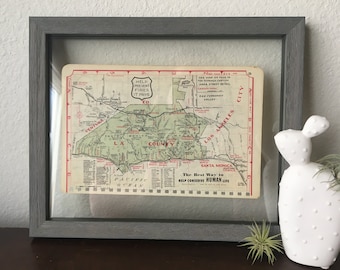 1950’s LA Map- Malibu, Pacific Palisades, Santa Monica- Vintage Road Atlas