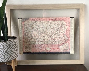 1960s Pennsylvania State Map- Vintage Atlas