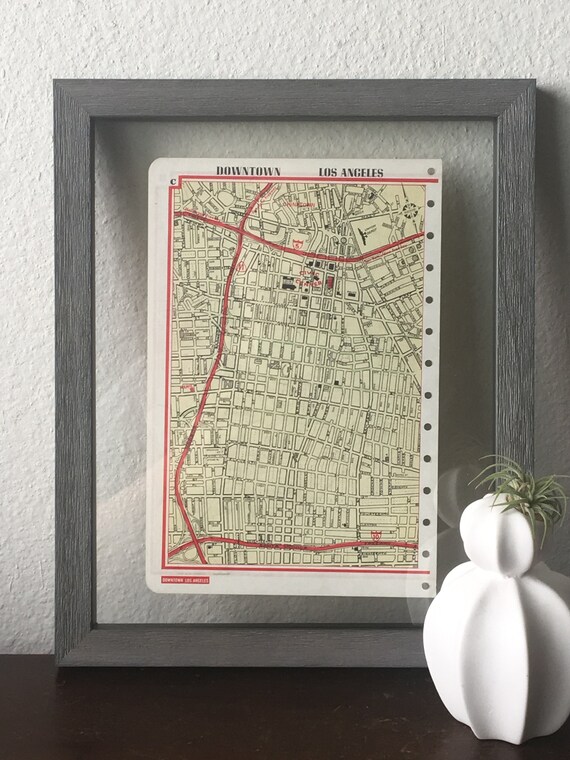 1960's LA Map- Downtown Los Angeles- Vintage Road Atlas - Etsy