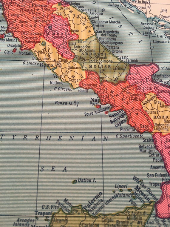 1940's Italy Map- Vintage Atlas - Etsy