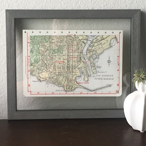 Vintage Landkarte von San Porto und Port of Los Angeles - Vintage Straßenatlas