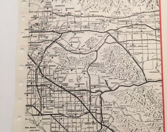 1960's Los Angeles Freeway/highway Map-la Vintage Map - Vintage