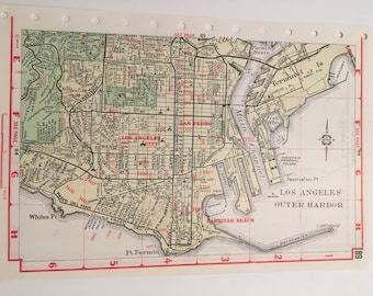 Vintage San Pedro & Port of Los Angeles Map- Vintage Road Atlas - Etsy