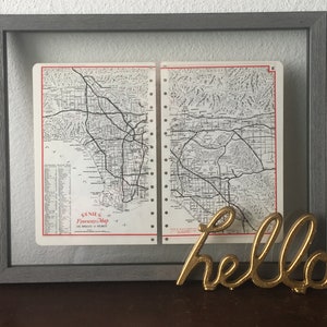 Los Angeles snelweg/snelwegkaart jaren 60-LA Vintage kaart - Vintage wegenatlas