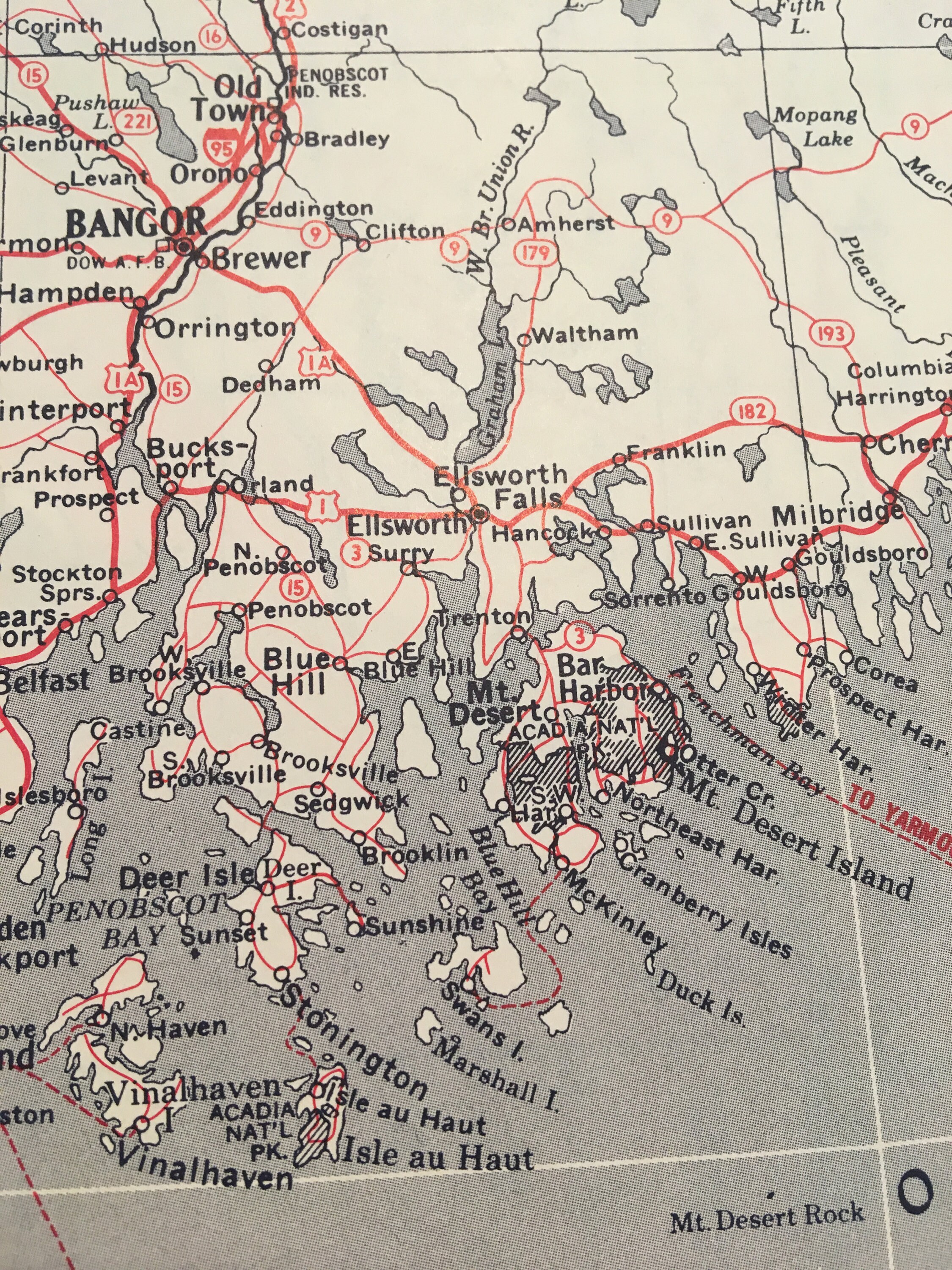 1960s Maine State Map Vintage Atlas Etsy