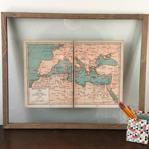 1930er Jahre Mittelmeer Karte - Vintage Atlas