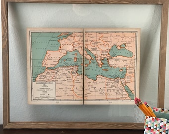 1930’s Mediterranean Sea Map- Vintage Atlas