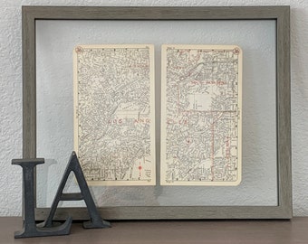 Vintage Highland Park, South Pasadena, Alhambra, and Los Angeles Map 1950's - Vintage Road Atlas