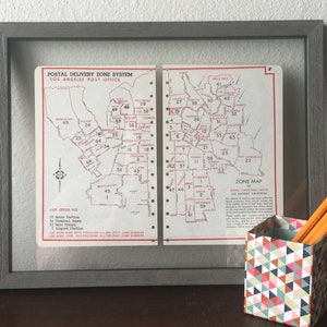 1960er Jahre Los Angeles Postal Zone Map-LA Vintage Karte - Vintage Straßenatlas