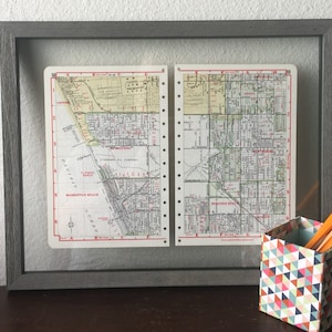 Carte vintage d'El Segundo, de Manhattan Beach, de Redondo Beach, de LAX, de Hawthorne - Atlas routier vintage