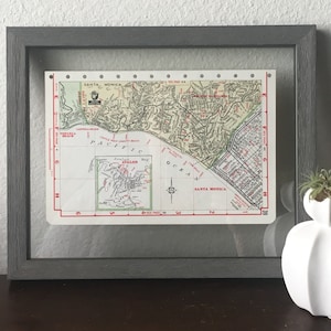 Vintage Landkarte von Pacific Palisades und Santa Monica Map - Vintage Straßenatlas